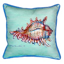 Betsy Drake Conch Shell Extra Large 22 X 22 Indoor Outdoor Blue Pillow - £54.50 GBP