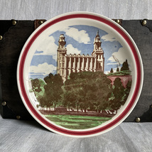 The Manti Temple Hand Painted Vernon Kilns Collector’s Plate Made in U.S.A. - £31.97 GBP