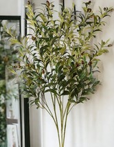 Fake/Faux Silk Olive Tree Branches Lot - 3 Pc w Fruit Plant Home Decor 40&quot; Tall - £17.95 GBP