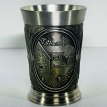 SKS Zinn 95% Pewter German Mug Cup 4 Inches Tall Embossed Farming Theme - £23.49 GBP