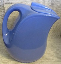 Hall China Montgomery Ward Blue Water Pitcher With Lid and Ice Lip #5118 Vintage - £50.61 GBP