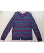 Talbots Cardigan Sweater Womens M Multi Fair Isle Nylon Long Sleeve Butt... - £21.90 GBP