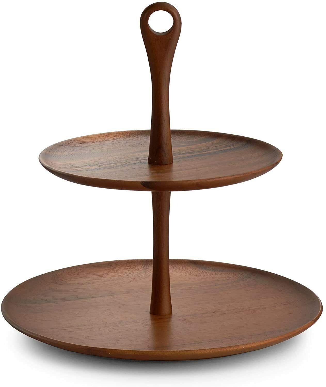 Nambe Skye Collection Acacia Wood Tiered Dessert Stand, 12.5 x 12.5 H - $86.99