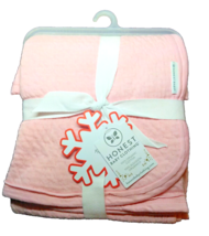 Honest Baby Clothing Pink Baby Girl 100% Cotton Receiving Blanket 32X32 NEW! - £13.56 GBP