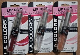 L.A. Colors Lip Duo Gloss and Lipstick 3 pcs. Charmed / Clarity / Twinkle - £11.44 GBP