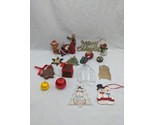 Lot Of (17) Christmas Holiday Ornaments Snowmen Santa Bear Bird Tree 1-4&quot; - £31.30 GBP