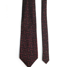 Dockers Men&#39;s  Silk Tie Handmade Geometric, Red, Black, 56 in L x 4 in W - £9.06 GBP