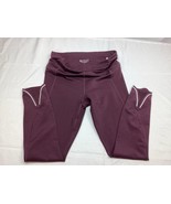 ATHLETA Stellar Tight Leggings Burgundy Reflective Zip Pocket Stash &amp; In... - $13.93
