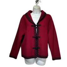 Nordic Designs 100% Wool Toggle Button Cardigan Sweater Size M - £25.63 GBP