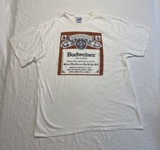 Junk Food Budweiser T-Shirt Short Sleeve Mens Large 2018 White Red Beer ... - $8.80