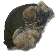 Mens Faux Fur Trim Trapper Hat Goodfellow and Co. Green One Size Winter Cold - £16.73 GBP