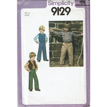 Simplicity Sewing Pattern 9129 Shirt Pants Vest Boys Size 6 Vintage - £7.07 GBP