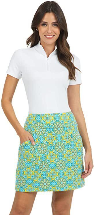 NWT Ladies IBKUL Scarlet Turquoise GOLF TENNIS STRAIGHT SKORT XS S M L & XL