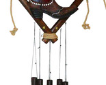 Rustic Western Texas Cowboy Boot And Hat Faux Leather Decorative Wind Chime - $38.99