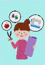 Pepita Needlepoint kit: Sewing Imagination, 7&quot; x 10&quot; - $50.00+