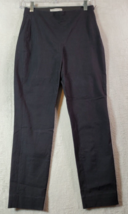 Everlane Dress Pants Womens Size 0 Black Cotton Flat Front Dark Wash Side Zipper - £20.16 GBP