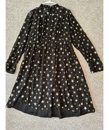 Torrid Gold Stars Black Chiffon Mock Neck Long Sleeve Dress Size Large (0) - $59.99
