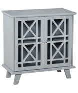 HOMCOM Gray Sideboard Buffet Cabinet Fretwork Doors, Kitchen Living Room - $2,604.68 MXN