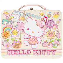 Hello Kitty Fresh Spring Day Tin Lunchbox Pink - £15.97 GBP