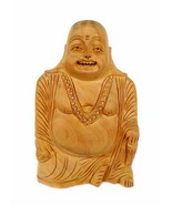 Feng Shui Wooden Sculpture Wood Buddha Happy Statue Chinese Laughing Bud... - $1,204.84 MXN