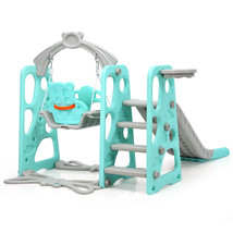 4-In-1 Toddler Climber And Swing Set W/ Basketball Hoop &amp; Ball Green - $197.99