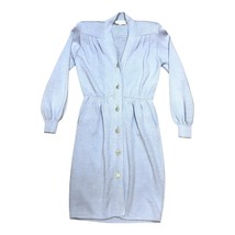 St. John By Marie Gray Light Blue Knit Button Front Knit Dress 6 Made In... - £96.59 GBP