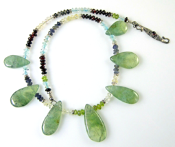 Artisan Necklace Fluorite Pendants &amp; Gemstones + Sterling Silver Jewelry 19&quot; - £57.06 GBP
