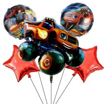5Pcs Blaze And The Monster Machine Balloons Foil Balloon For Kids Birthday Party - £10.19 GBP