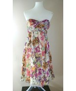 J Crew Multicolor Floral Strapless 100% Silk Cocktail Dress Womens Size ... - £40.53 GBP