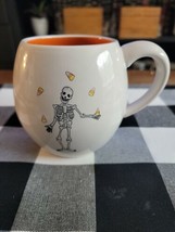 Rae Dunn Artisan Collection by Magenta Halloween Skeleton Candy Corn Mug NEW - £17.58 GBP