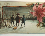 Wheeler And Wilson Victorian Trade Card Kids Playing In The Snow VTC 4 - $6.92