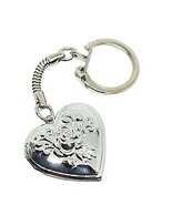 Heart Locket Keyring 30mm Keepsake Clip Lock Prayer Photo Hair Baby Lock... - £5.83 GBP