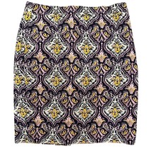 J. Crew The Pencil Skirt Size 8 Medium Abstract Cotton Knee Length Black Pink - £12.41 GBP