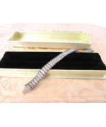 Vtg Catamore Sterling Silver Rhinestone Art Deco Bracelet Triple Row 7&quot;L... - $1,390.07 MXN