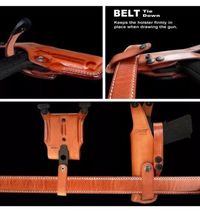 Fits Colt 1911 Defender Compact 9mm 3”BBL Leather Shoulder Holster #1066# RH image 7