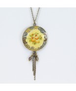 Pilgram  Pendent Necklace 1&quot; Diameter with Tassel 17&quot; Chain Jewelry Vintage - €10,15 EUR