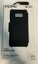 NEW Incipio Breve Lightweight Wallet Folio Case for Galaxy S8+ PLUS Black - $8.42