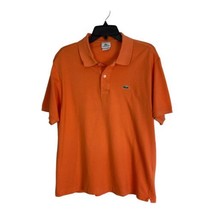 Lacoste Mens Shirt Polo Adult Size 6= XL Orange Short Sleeve Button Norm... - $24.32