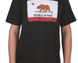 Team Phun Republic Of Phun California Bear Surfing Black Tee Short Sleev... - $14.98