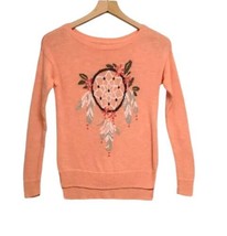 Hollister Sweater Womens XS Peach Dreamcatcher Split Hem Long Sleeve  Casual - £15.40 GBP