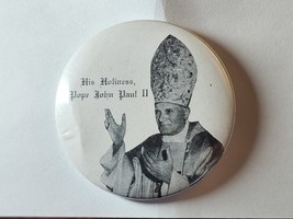 Vintage His Holiness Pope John Paul II Religious Pinback Button Badge Pin Holy - £11.00 GBP