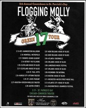 Flogging Molly 2008 Green 17 Tour Dates 8 x 11 ad print - $4.01