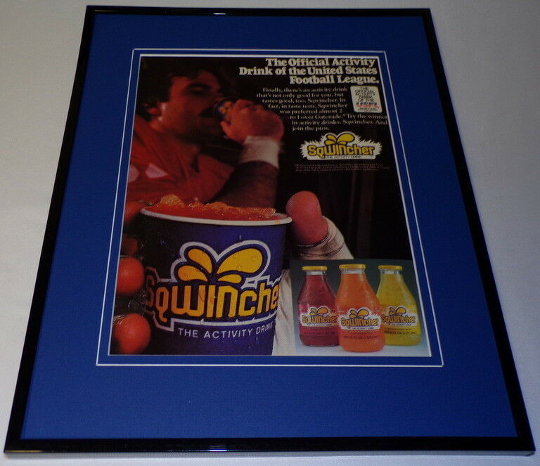 Primary image for 1983 Sqwincher Energy Drink / USFL Framed 11x14 ORIGINAL Advertisement