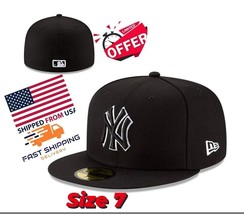 MLB New York Yankees 59FIFTY 5950 Men&#39;s Size 7  Fitted New Era Hat Cap - £20.28 GBP