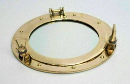 12&quot; Brass Porthole Nautical Maritime Ship Boat Wall Mirror Home Decor - $112.98