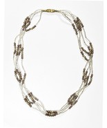 Vintage Silver Copper &amp; Brass Seed Bead 19&quot; Multistrand Necklace - £20.35 GBP