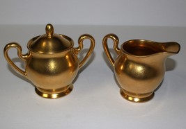 Pickard Rose and Daisy All Over Encrusted Gold Creamer, Sugar Bowl and L... - $29.95