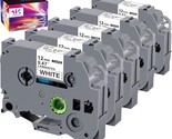 5 Pack Tze 231 Compatible For Brother Label Maker Machine Tape 12Mm 0.47... - $27.99