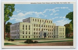 Court House City Hall Fort Smith Arkansas linen postcard - £4.69 GBP