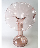 Jack in the Pulpit Pink Vintage Glass Vase 10-5/8" Tall - $21.00
